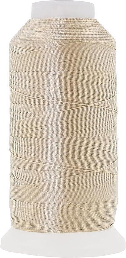 Mandala Crafts Cream Heavy Duty Thread - 1500 Yds Tex 70 for Sewing, Drapery, Jeans, Leather, Hair, Bonded Polyester, Outdoor, Marine, Upholstery