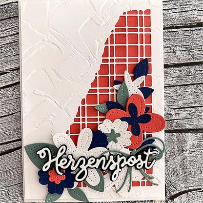Mvchifay Cutting Dies for Card Making Metal Die-Cuts Scrapbooking Tool Hollow Frame DIY Craft Punch Template Embossing for Paper Album Decor (Cube and Flower-10x13.4cm)