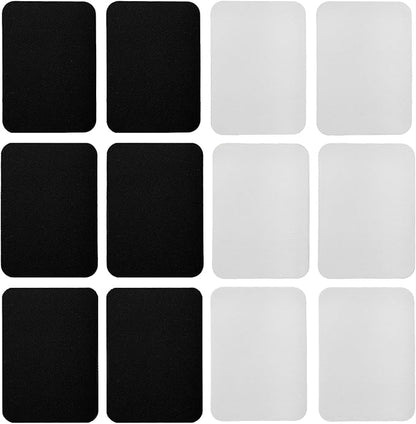 Johnson & Smith Iron On Patches - 12-Piece Iron On Patch for Clothing, Pants Repair - Adhesive Fabric Patches in Rectangle Shapes - Easy to Use, No Sewing Needed - Black and White
