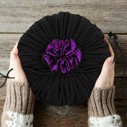 SIQUK Large Dice Bag with Pockets Drawstring Dice Bag DND Dice Storage Bag Big Capacity Dice Pouch for RPG MTG Table Games, Hold over 300 Dice (Black & Dark Violet)