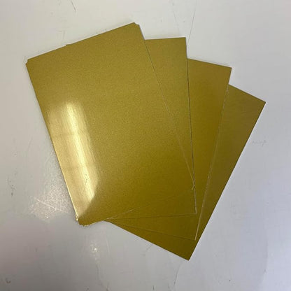 Blank Metal Plates for Laser Engraving - 4 Pack | Aluminum Sheets 0.020" Thick | CO2, Diode, Fiber Laser Compatible | Multiple Sizes & Colors (Gold (engraves black), 4.25x6.25 inch)
