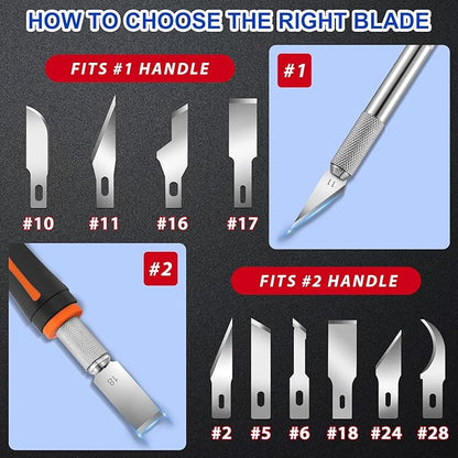 DIYSELF #2 Exacto Knife Blades, Exacto Replacement Blades, Hobby Knife Blade Refills with Storage Case, 150 Pack Art Knives Blade for Craft, Scrapbooking, Cutting (#2)