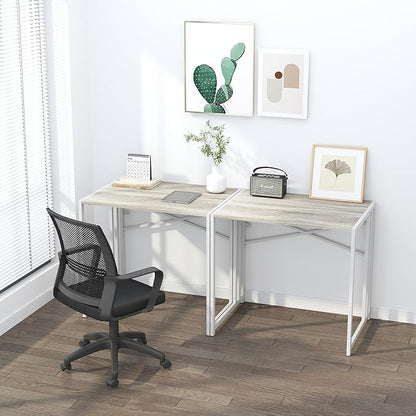 Small Folding Desk 32 inch, No Assembly Required Small Office Desk, Writing Gaming Computer Camping Desk, Beige
