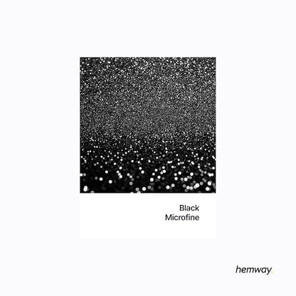 Hemway Polyurethane & Epoxy Resin Glitter 100g / 3.5oz Metallic Crystal Flake Additive for Flooring Jewelry Tumblers Glass Pigment - Microfine (1/256" 0.004" 0.1mm) - Black