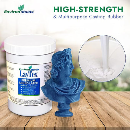 EnvironMolds Liquid Latex Mold Making Rubber, 16 oz. - Quality, Flexible, Detailed Reproductions - Easy Brush or Spray Application