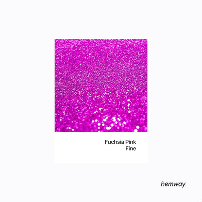 Hemway Polyurethane & Epoxy Resin Glitter 100g / 3.5oz Metallic Crystal Flake Additive for Flooring Jewelry Tumblers Glass Pigment - Fine (1/64" 0.015" 0.4mm) - Fuchsia Pink
