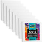 KEFF Canvas Boards for Painting - 12x12 8-Pack Bulk Canvas Panels, 100% Cotton Triple Primed Large Canvases for Art Painting Supplies, Acrylic, Oil, Watercolor & Tempera