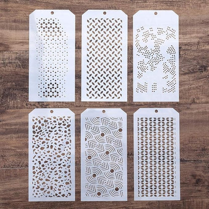 DIY Decorative Stencil Template for Scrapbooking Painting on Wall Furniture Crafts, Set of 6 (Polka Dot)