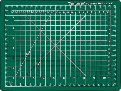 Dahle Vantage 10470 Premium Self-Healing Cutting Mat, 9"x12", 1/2" Grid, 5 Layers for Max Healing, Perfect for Crafts & Sewing, Green
