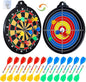 Magnetic Dart Board for Kids-12Magnetic Dart/Sticky Balls Or 2 Toy Gun+40 Foam Dart.Indoor/Outdoor Kids Games and Party Games,Christmas Birthday Gifts Toys for 3-12 Year Old Boys