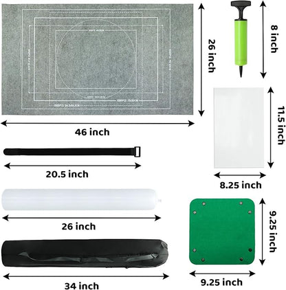 Portable Puzzle Mat Roll Up - with 9 Glue Sheets, Sorting Trays, Hand Pump, Inflatable Tube, and Storage Bag - Perfect for Kids and Adults (Gray, 1500pcs)