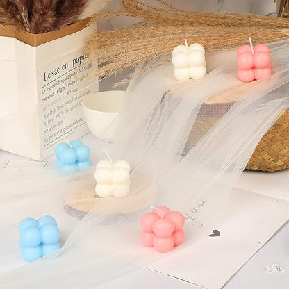 Konrisa 3D Bubble Candle Molds, 15 Cavity Cube Silicone Molds for Candles Making Soy Wax, Bubble Cake Molds for Baking Chocolate Dessert Cheesecake Mousse Cake Jelly Pudding