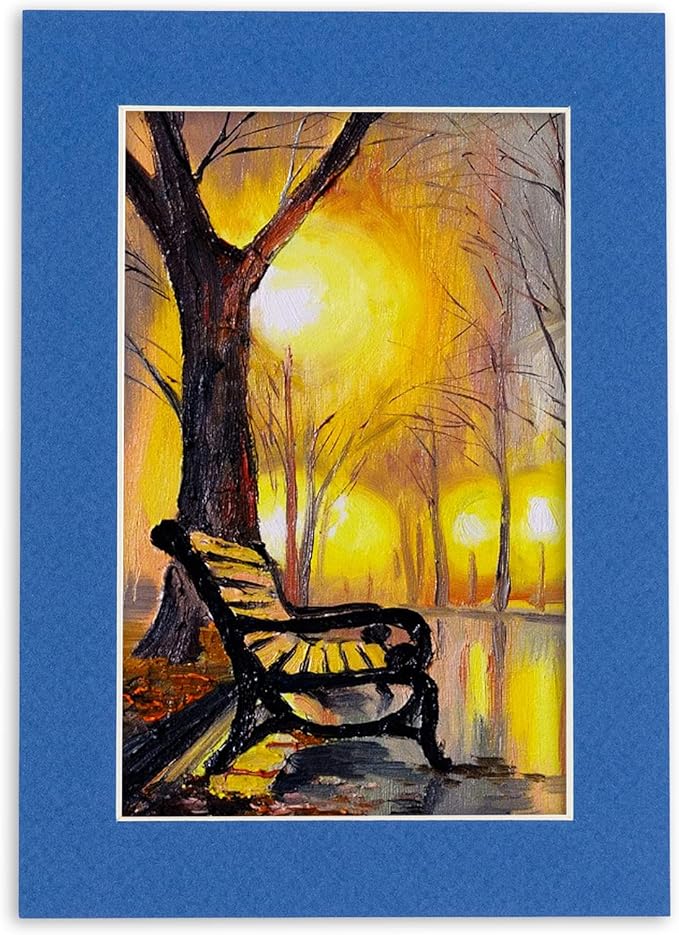 5.5x8.5 Mat for 8.5x11 Frame - Precut Mat Board Acid-Free Royal Blue 5.5x8.5 Photo Matte For a 8.5x11 Picture Frame, Premium Matboard for Family Photos, Show Kits, Art, Picture Framing, Pack of 1 Mat