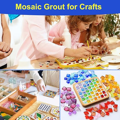 Mosaic Crystal Grout, Mosaic Crystal Sealant, Tile Grout for Crafts, Handmade Grouting, DIY Craft Projects Accessories, Direct caulking, Mosaics Tile Tools for All Tiles, Surfaces (Translucent, 7oz)