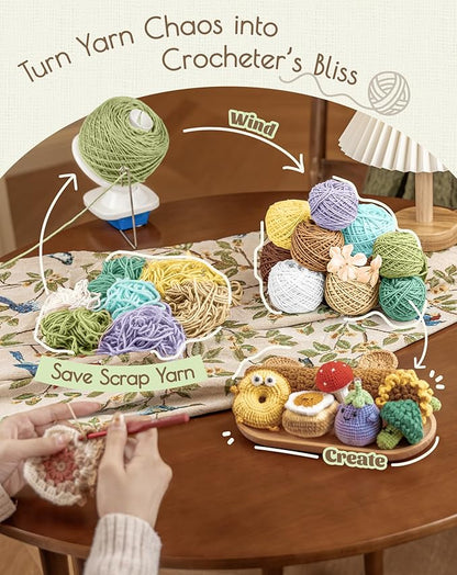 Adhafera Yarn Winder, Yarn Ball Winder for Crocheting, The Helper for Knitting Enthusiast