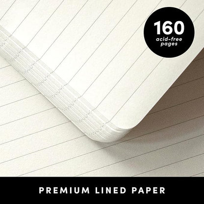 PAPERAGE Lined Spiral Journal Notebook, (Golden Safari), 160 Pages, Hardcover Journal for Women & Men, Medium 5.5 in x 8 in - 100 GSM, Thick Paper, Spiral Notebook for Work, School & Journaling