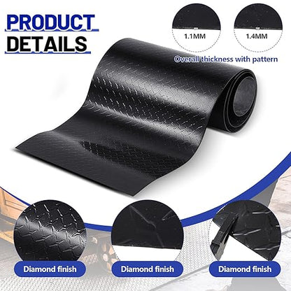 1pcs Diamond Plate Sheet Metal Heavy Duty Tread Aluminum Sheet Diamond Tread Plate for Wall Covering, Cargo Trailer, RV and More (24'' X 120'' X 0.06'',Black)