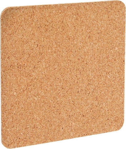 Juvale Square Cork Tiles - 50 Pack, 3.7 x 3.7 in, 1.5 mm Thick, Brown - Adhesive Cork Backing for Coasters & DIY Projects - Craft Supplies for Adults