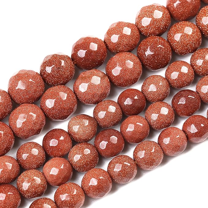 60pcs 6mm Natural Gold Sandstone Beads Faceted Stone Energy Healing Beads for Jewelry MakingDIY Bracelet Necklace Accessories 15" (6mm, Faceted Gold Sandstone)