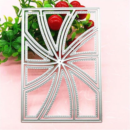 Mvchifay Cutting Dies for Card Making Metal Die-Cuts Scrapbooking Tool Hollow Frame DIY Craft Punch Template Embossing for Paper Album Decor (Whirl Frame-14x10cm)