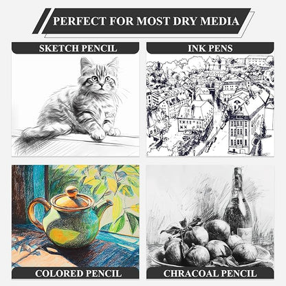 Yagol Sketch Book 9x12 Inch 100 Sheets 68LB/100GSM, Sketch Pad with Spiral-Bound Art Paper for Drawing and Painting for Pencils, Charcoal, Dry Media