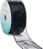 CT CRAFT LLC Sheer Organza Wired Ribbon 2.5" x 50Yards Black for Wedding Chair Bow Flora Bouquet Gift Wrapping Christmas Tree Home Decor Wreath