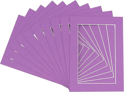 5x7 Mat for 8.5x11 Frame - Precut Mat Board Acid-Free Dark Purple 5x7 Photo Matte For a 8.5x11 Picture Frame, Premium Matboard for Family Photos, Show Kits, Art, Picture Framing, Pack of 100 Mats