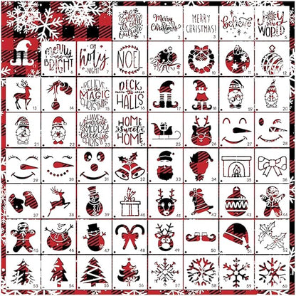 Small Stencils for Painting on Wood Reusable, 3 Inch Reusable Stencil for Craft Ornament Paint Template Stencils for Wall Card Rock Wood Signs Coasters Canvas Home Decor (Christmas)