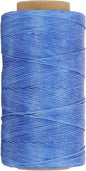 PATIKIL 284 Yard Flat Waxed Thread 150D 1mm Leather Sewing Cord for Repairing Shoes Bags Wallets Jewelry Making DIY Leather Craft, Bright Blue