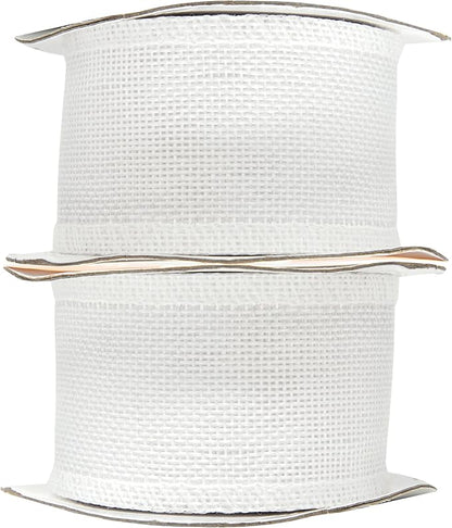 Mandala Crafts White Burlap Ribbon 2 Inches Wide Jute Ribbons for Crafts - 20 Yds Roll Rustic Burlap Wrap Trim Ribbons for Wreaths Bows Wedding Party Decoration