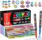 DICEKOO 168 Colors Acrylic Paint Markers, Soft Brush Tip Pens with Automatic Ink Control System, Waterproof, Quick-Drying, Lightfast, for Rock Painting, Canvas, Wood, Egg & DIY Crafts Art Supplies