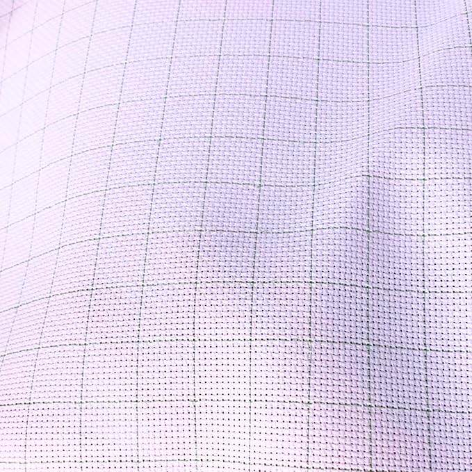 2 Sheets of 14 Count Pre-Gridded Aida Cloth – 28 x 28 Inch White with Green Guidelines Pre-Cut Fabric Squares – Cross Stitch Fabric – 100% Cotton – Ideal for Needlework – The Knotty Unicorn