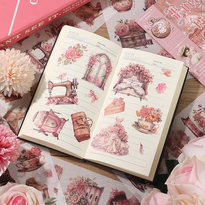 Vintage Ephemera Sticker 24 Sheets precut 300 washi Stickers Paper People Journal Stickers for Adults Junk journaling Sticker Book Scrapbooking Supplies