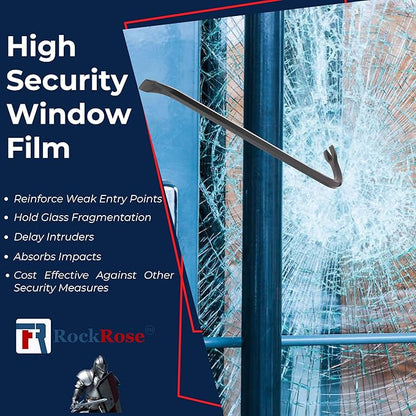 UV 99% VLT 5% Security and Safety 4 Mil Color Window Film Shatterproof Anti Shatter Tempered Glass Film for Home and Office Windows (VLT 5%, 24 in x 10 FT)