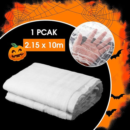 Boao Halloween Cheese cloth 85 x 394 Inch White Cheesecloth Roll for Crafts Large Cotton Muslin Gauze Fabric for Halloween Outdoor & Indoor Spooky Decoration