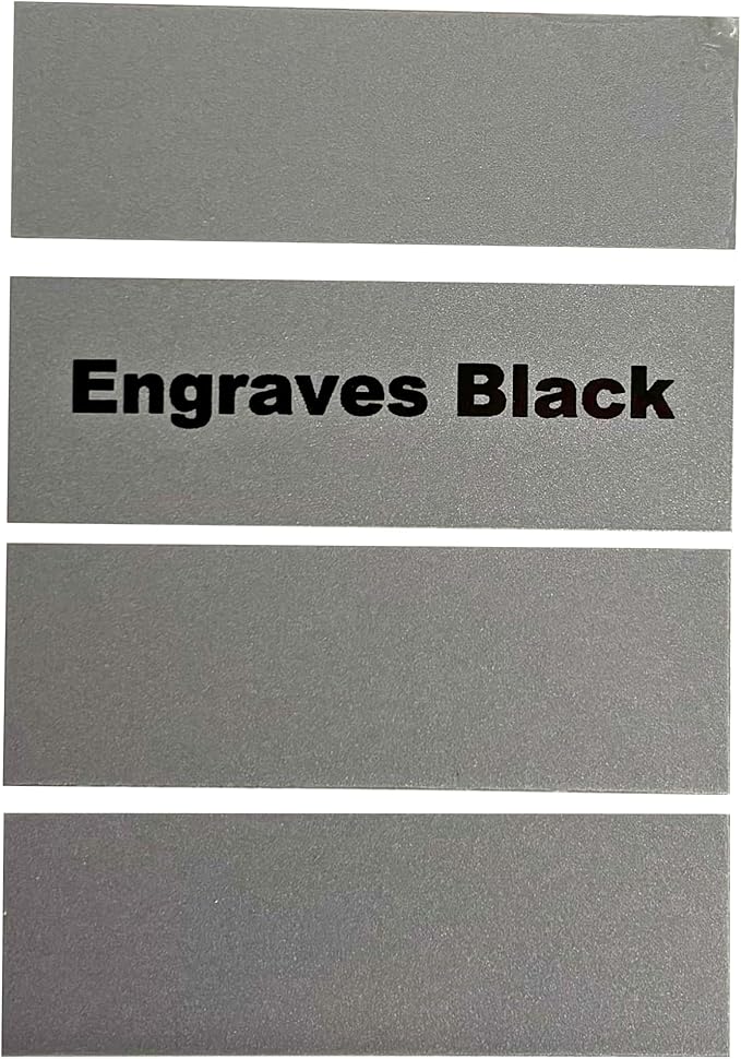 Blank Metal Plates for Laser Engraving - 4 Pack | Aluminum Sheets 0.020" Thick | CO2, Diode, Fiber Laser Compatible | Multiple Sizes & Colors (Silver (engraves black), 2x8.25 inch)
