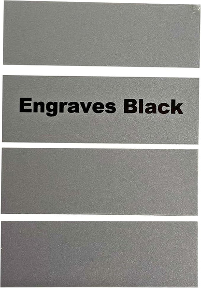 Blank Metal Plates for Laser Engraving - 4 Pack | Aluminum Sheets 0.020" Thick | CO2, Diode, Fiber Laser Compatible | Multiple Sizes & Colors (Silver (engraves black), 1x11.25 inch)