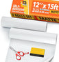 Matte Laminating Roll 12” x 15ft Self Adhesive 2-Pack Matte Clear Sticker Laminate Vinyl Roll Film 3 MIL