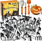 【With Hammer】Pumpkin Carving Kit Halloween, Safe and Easy Pumpkin Carving Set for Kids, DIY Stainless Steel Pumpkin Carving Tools for Halloween Decoration Jack-O-Lanterns, Gift for Halloween
