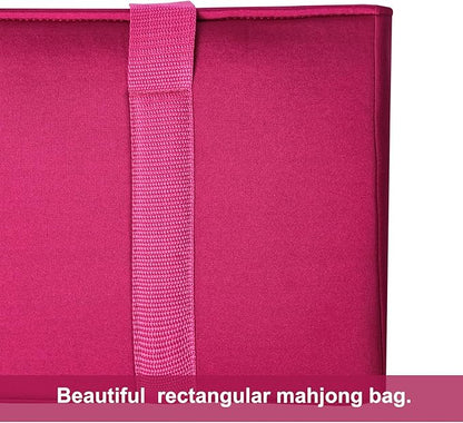 ZGME American Mahjong Set,166 White Tiles with Red Bag and Accessories,4 All-in-One Mahjong Racks with Pushers,Complete Western Mahjong Set