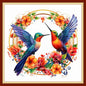Dooxvey Cross Stitch Kits for Adults Beginners,Full Range of Cross-Stitch Stamped Kits Needlepoint Kits for Beginners Embroidery Kits 11CT Cross Stitch Patterns-Hummingbird Wreath 18x18 inch