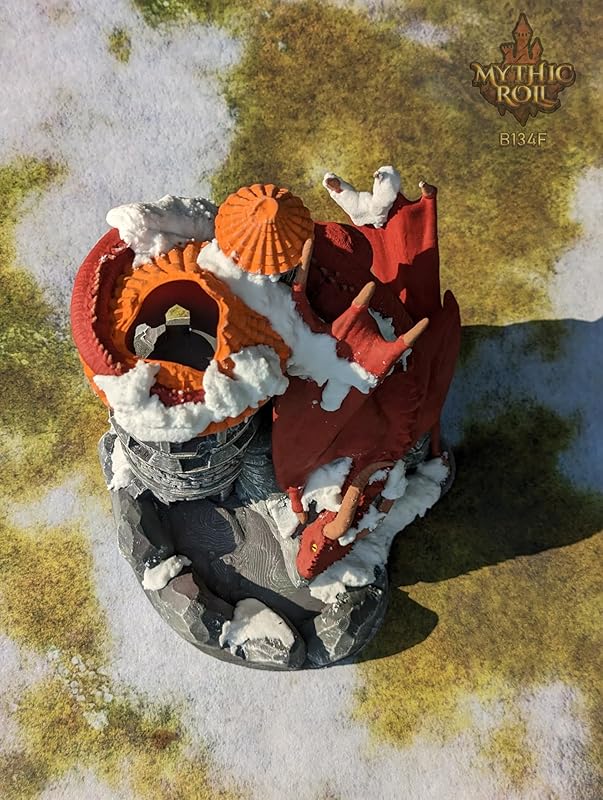 Dragon 3D Printed Dice Tower - Mythic Roll Collection - Unchained Games - Ascend to New Heights with your Rolls! (14.) Yellow)