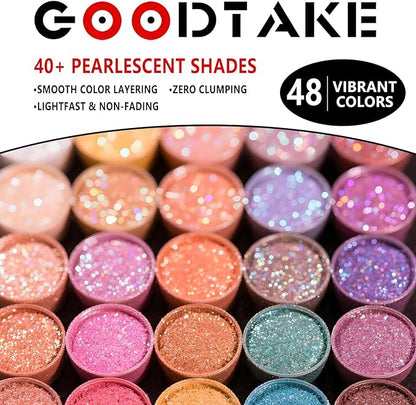 GOODTAKE Pearl White Mica Powder, Mica Pigment Powder for Soap Making, Candle Making, Epoxy Resin, Slime, Nail Polish, Eye Shadow - Natural Mica Powder for Resin (Pearl White, 2 oz)