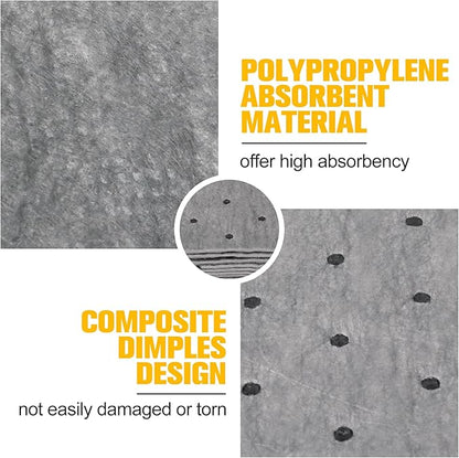 30PC Oil Absorbent Pads | 13"X10" Meltblown Polypropylene Mats, Hand-Tear Lines for Automotive & Workshop | Vacuum Eco-Packaging, Reusable Spill Control