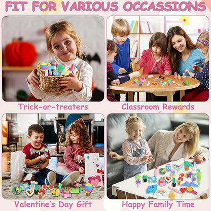 72 Pcs Erasers for Kids, Mini Pencil Eraser Bulk Classroom Prizes, Fun Puzzle Erasers for Girl Preschool Elementary Student, Back to School Supplies