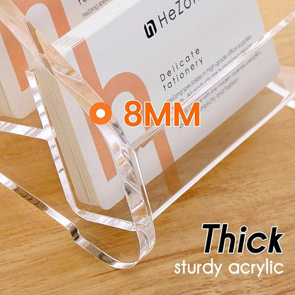 Business Card Holder Display for Desk Muitiple, Clear Acrylic Business card Stand Rack for Women and Men 12 slots 4Tier, Organize 600 cards (12 Slots）