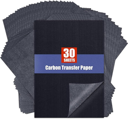 Carbon Paper for Tracing Transfer-Paper Pad, 30 Pcs Black Graphite Copy Paper for Tracing Drawing Patterns on Wood Projects Canvas Fabric Lettering Sketching Art Supplies, A4 8.3 X 11.8 Inch