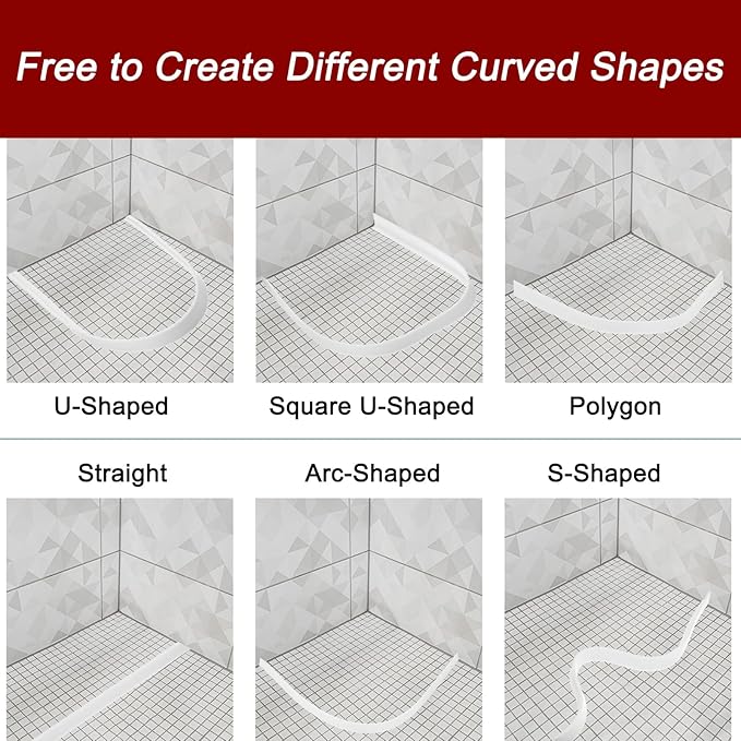 uxcell Flexible Molding Trim, 59 Inch Flexible Quarter Round Molding Silicone Peel and Stick Trim Self Adhesive Shower Water Barrier for Corner Decor Bathroom Kitchen, Brown