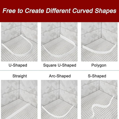 uxcell Flexible Molding Trim, 39 Inch Flexible Quarter Round Molding Silicone Peel and Stick Trim Self Adhesive Shower Water Barrier for Corner Decor Bathroom Kitchen, Black