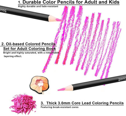 Soucolor 72-Color Colored Pencils for Adult Coloring Books, Christmas Stocking Stuffers for Teen Girl Boys Gifts, Soft Core Color Pencil Set for Kids Art Supplies, Coloring Drawing Sketching Pencils